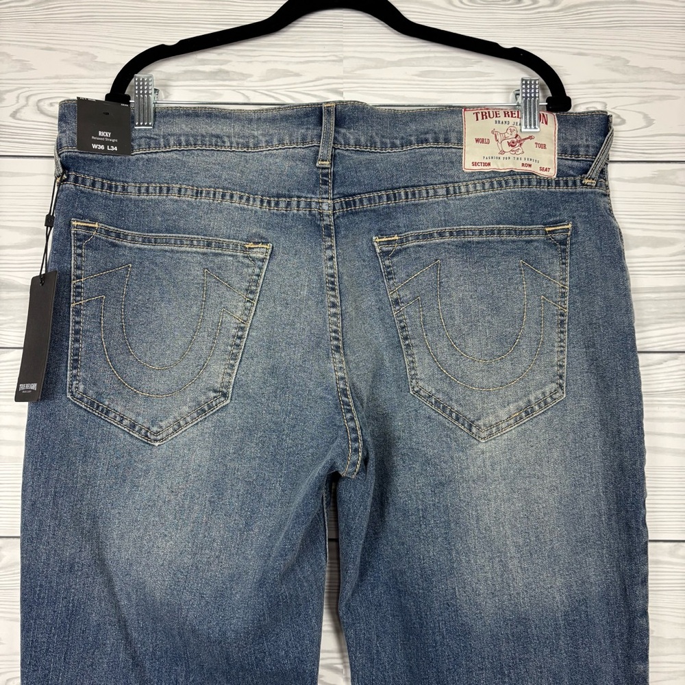 True Religion Men’s Ricky Relaxed Straight Jeans Size 36X34 NWT - Picture 11 of 16
